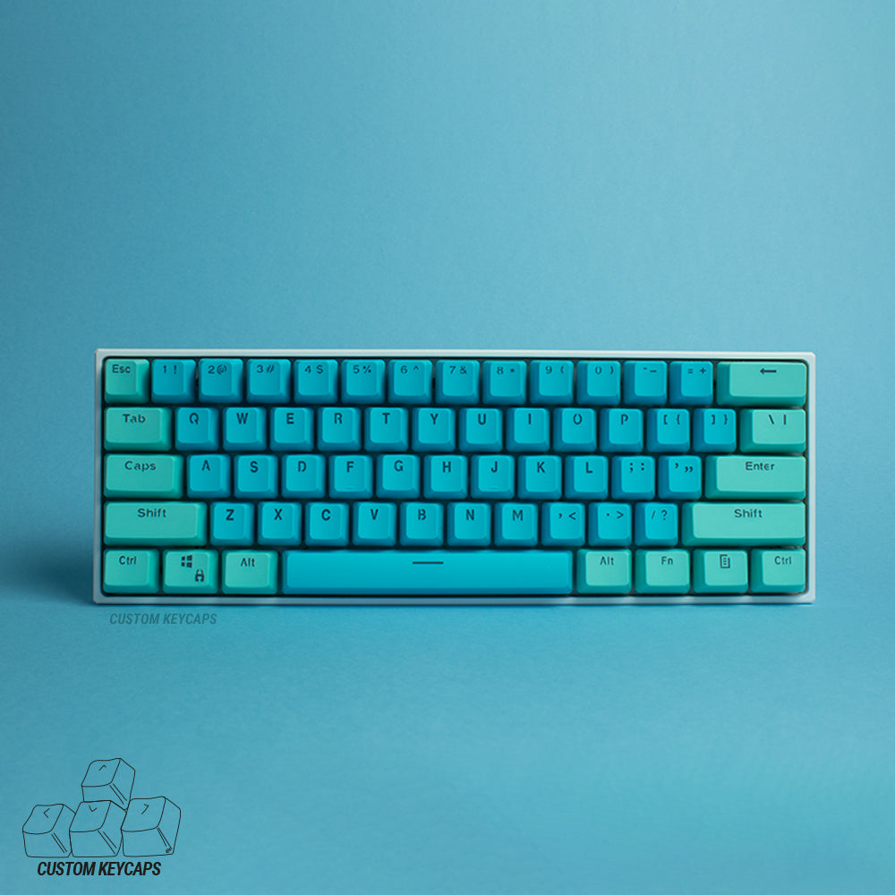 Cyan and Blue PBT Keycaps
