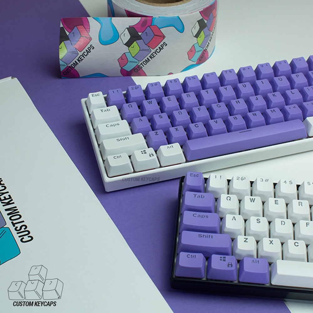 Purple and White PBT Keycaps