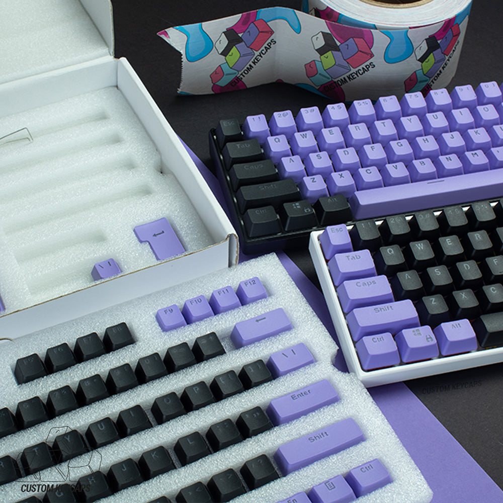 Black and Purple PBT Keycaps