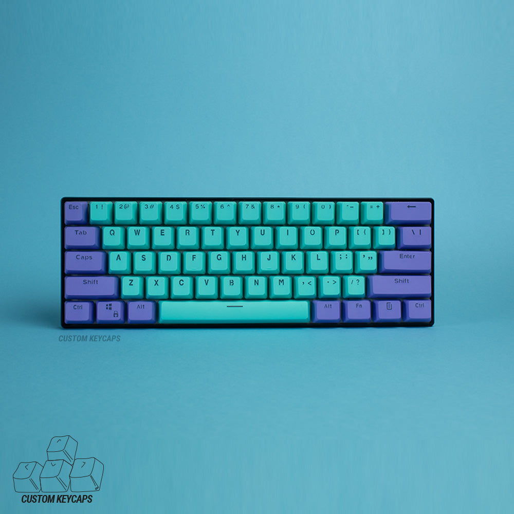 Purple and Cyan PBT Keycaps