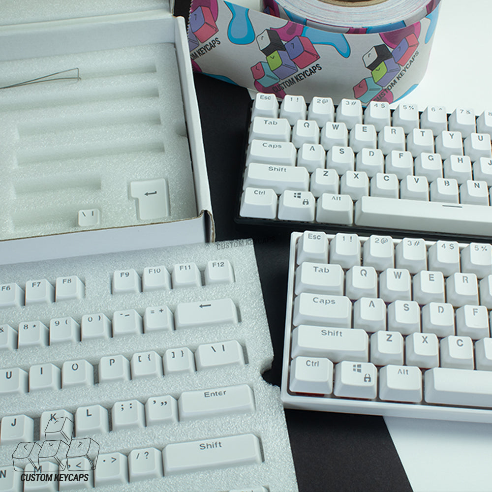 White PBT Keycaps