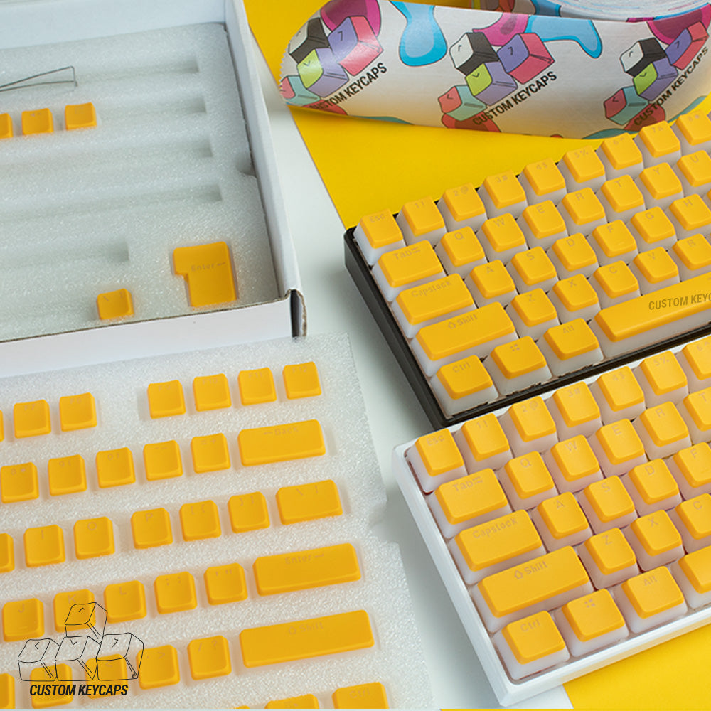 Pudding Keycaops Yellow Pudding Keycaps – Custom Keycaps UK