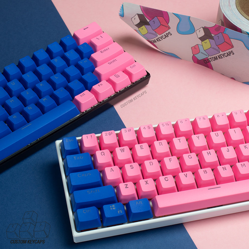 Pink and Blue PBT Keycaps