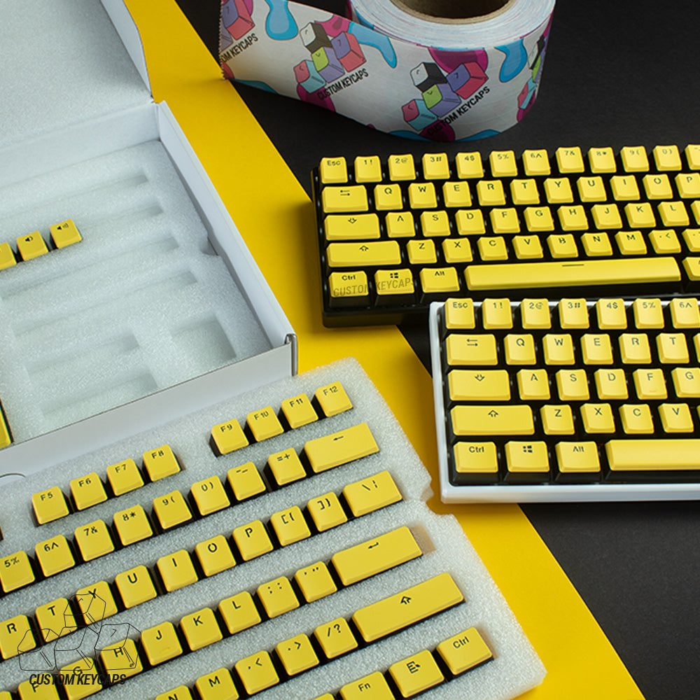 Yellow Tops Pudding Keycaps – Custom Keycaps UK