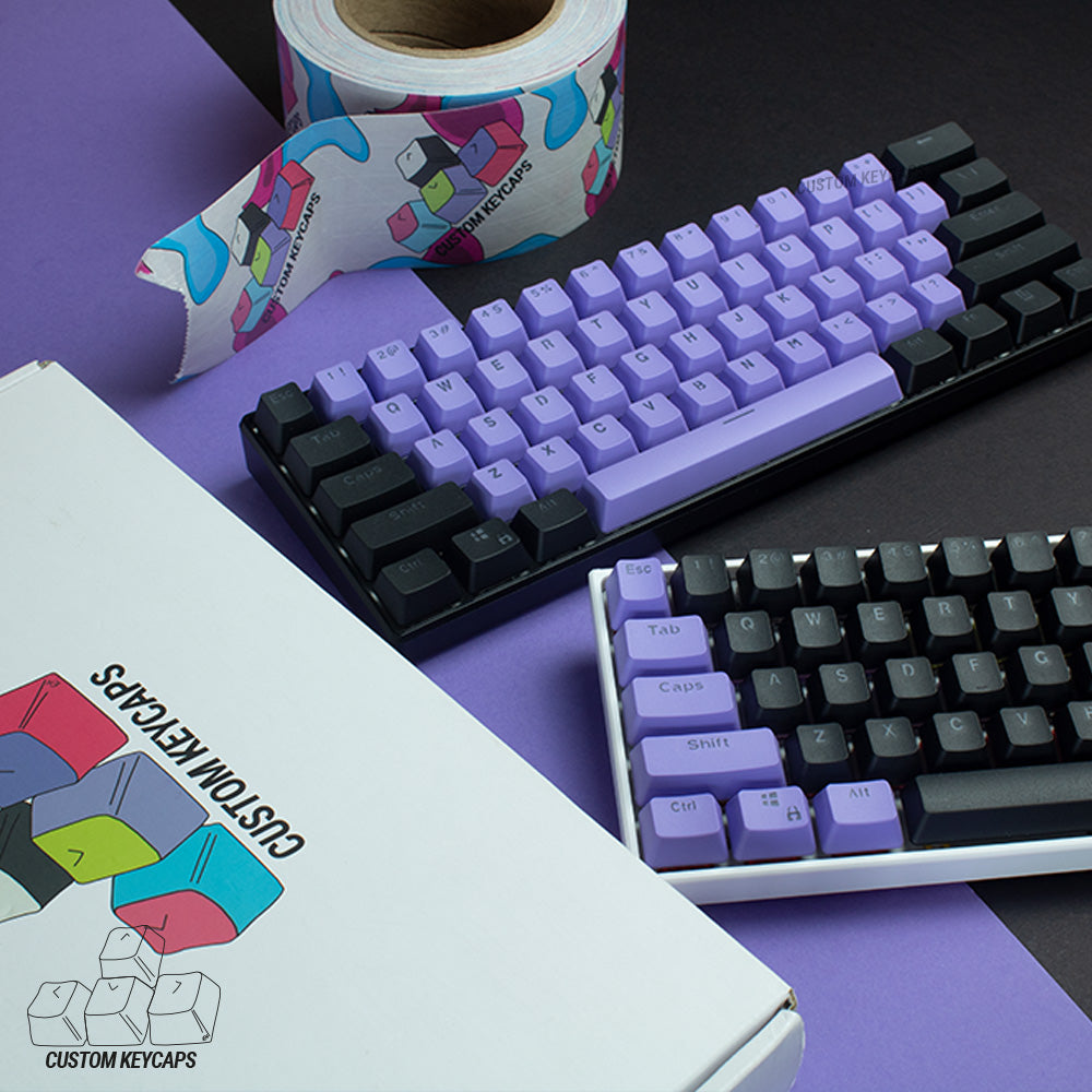 Black and Purple PBT Keycaps