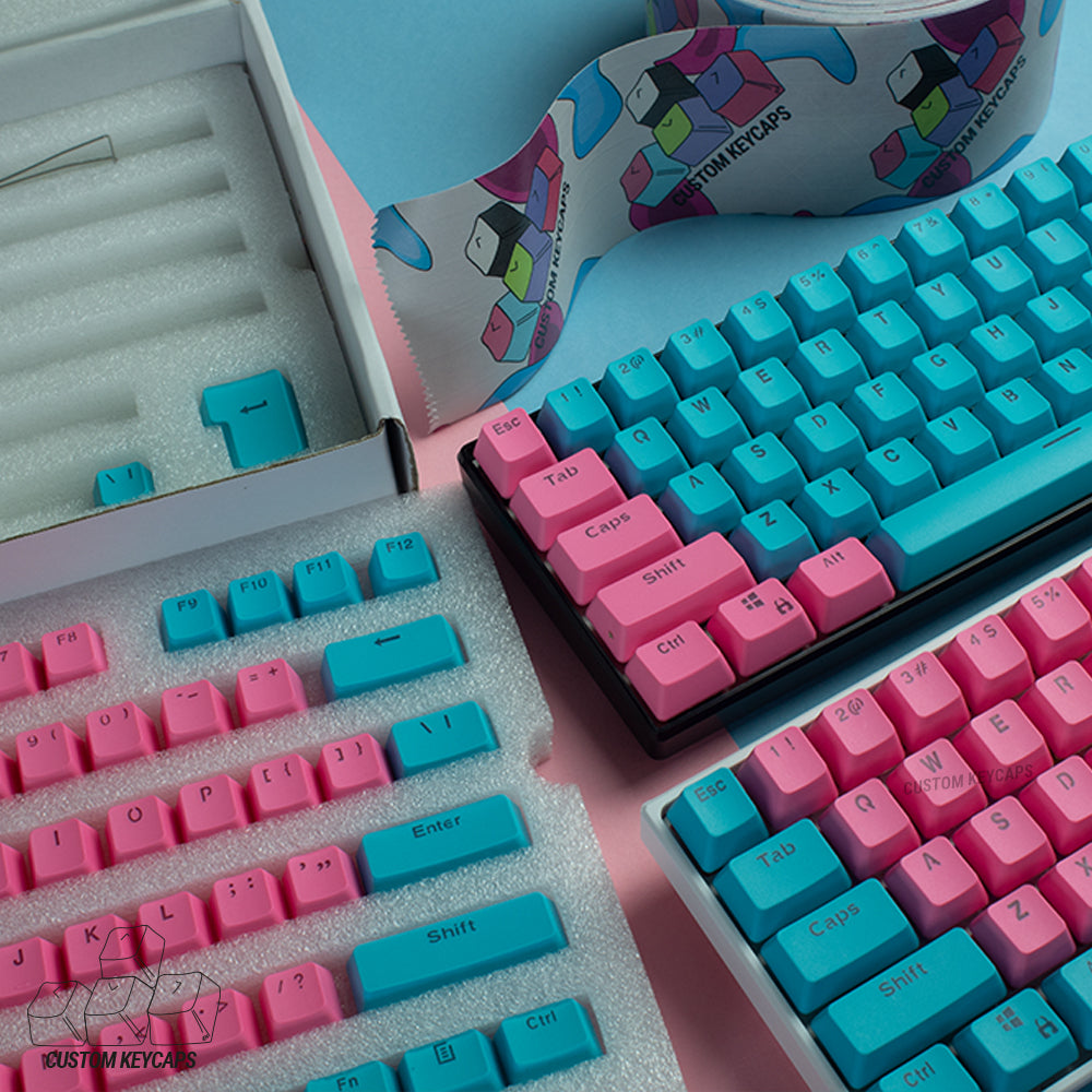 Pink and Blue PBT Keycaps