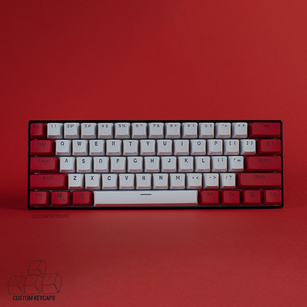 Red and White PBT Keycaps