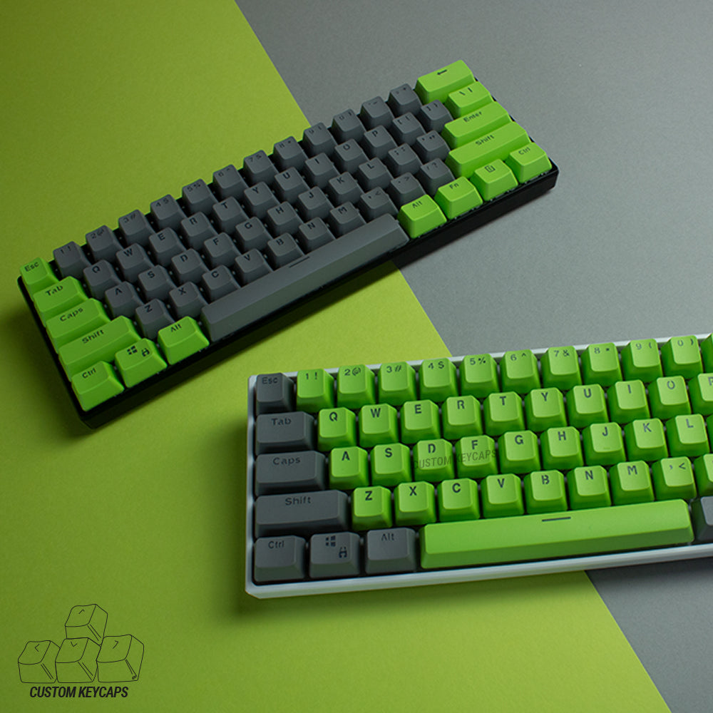 Grey and Green PBT Keycaps