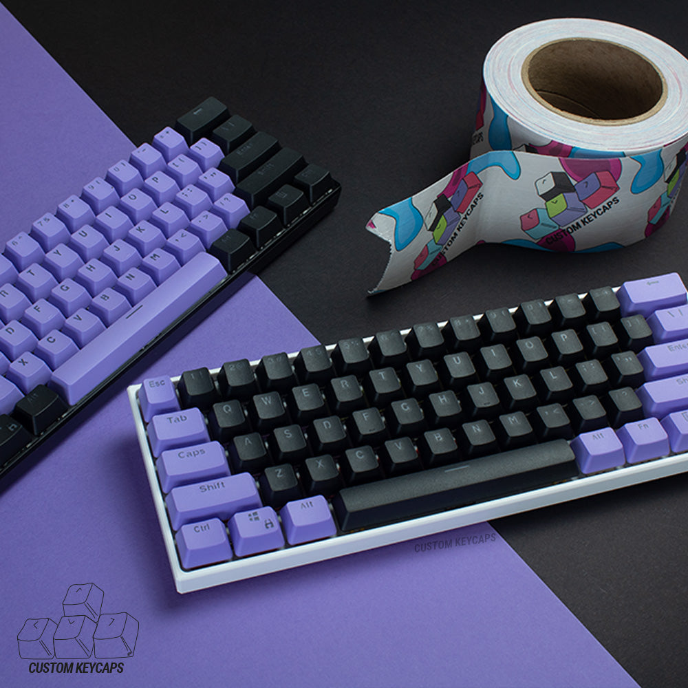 Black and Purple PBT Keycaps