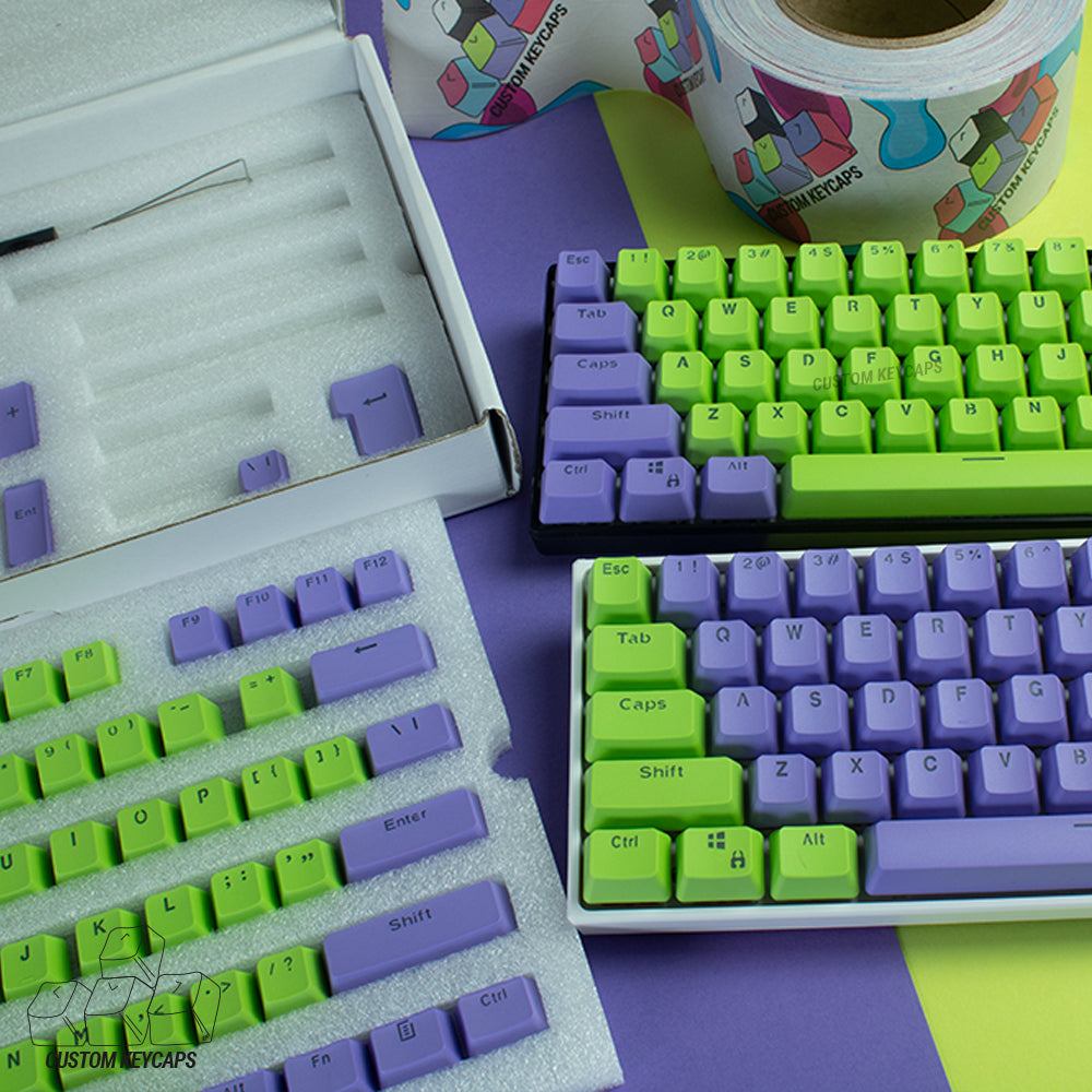 Green and Purple PBT Keycaps