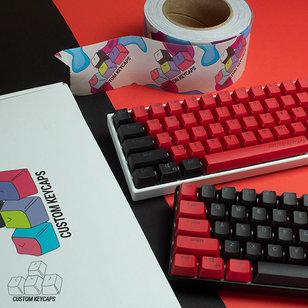 Black and Red PBT Keycaps