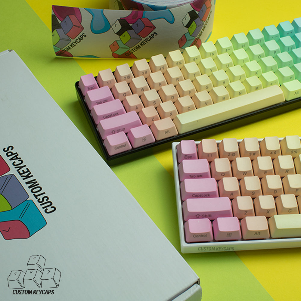 Rainbow Side Print PBT keycaps