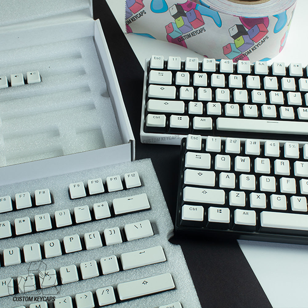 White Top Pudding Keycaps