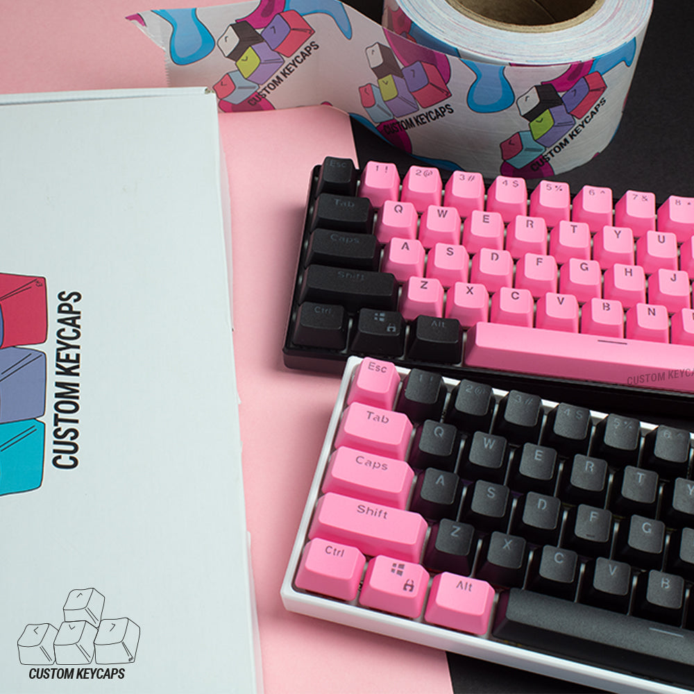 Black and Pink PBT Keycaps