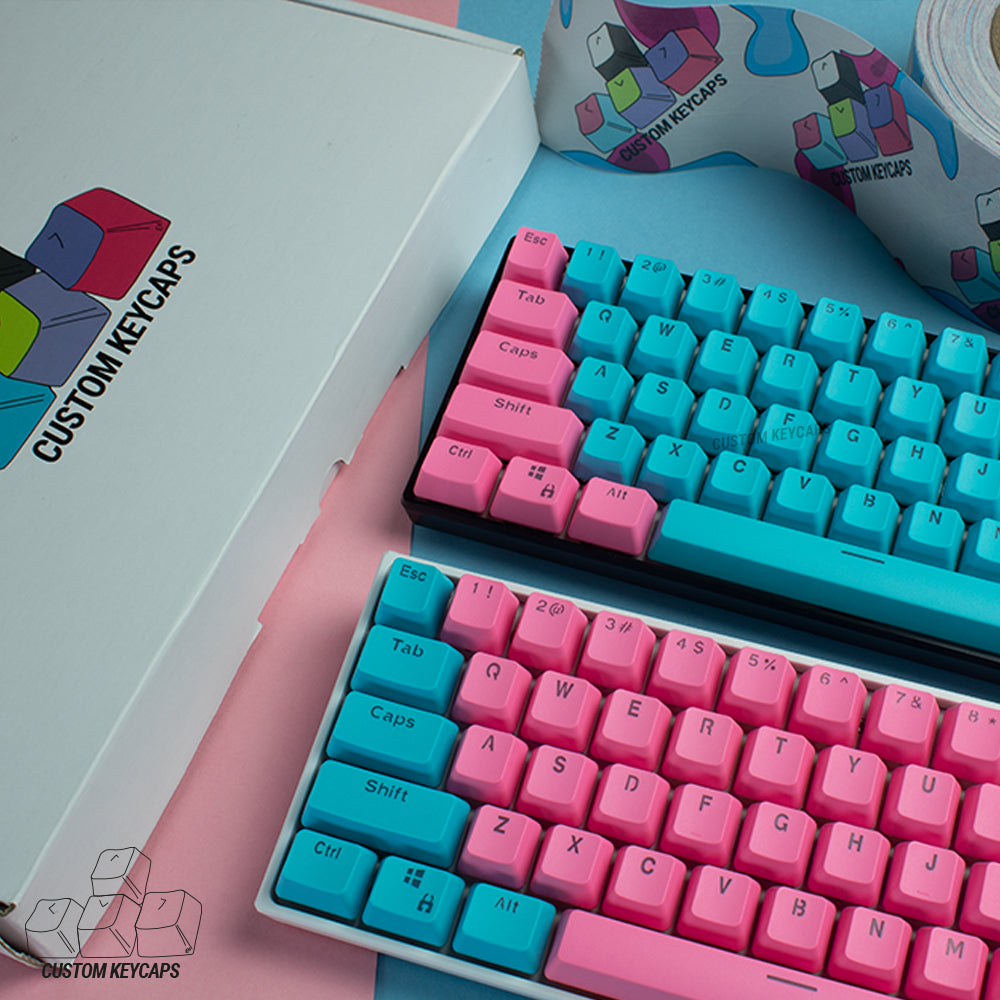 Pink and Blue PBT Keycaps