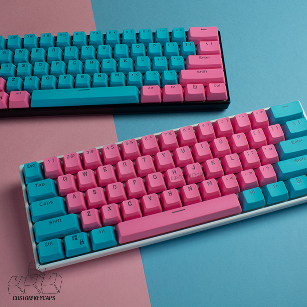 Pink and Blue PBT Keycaps