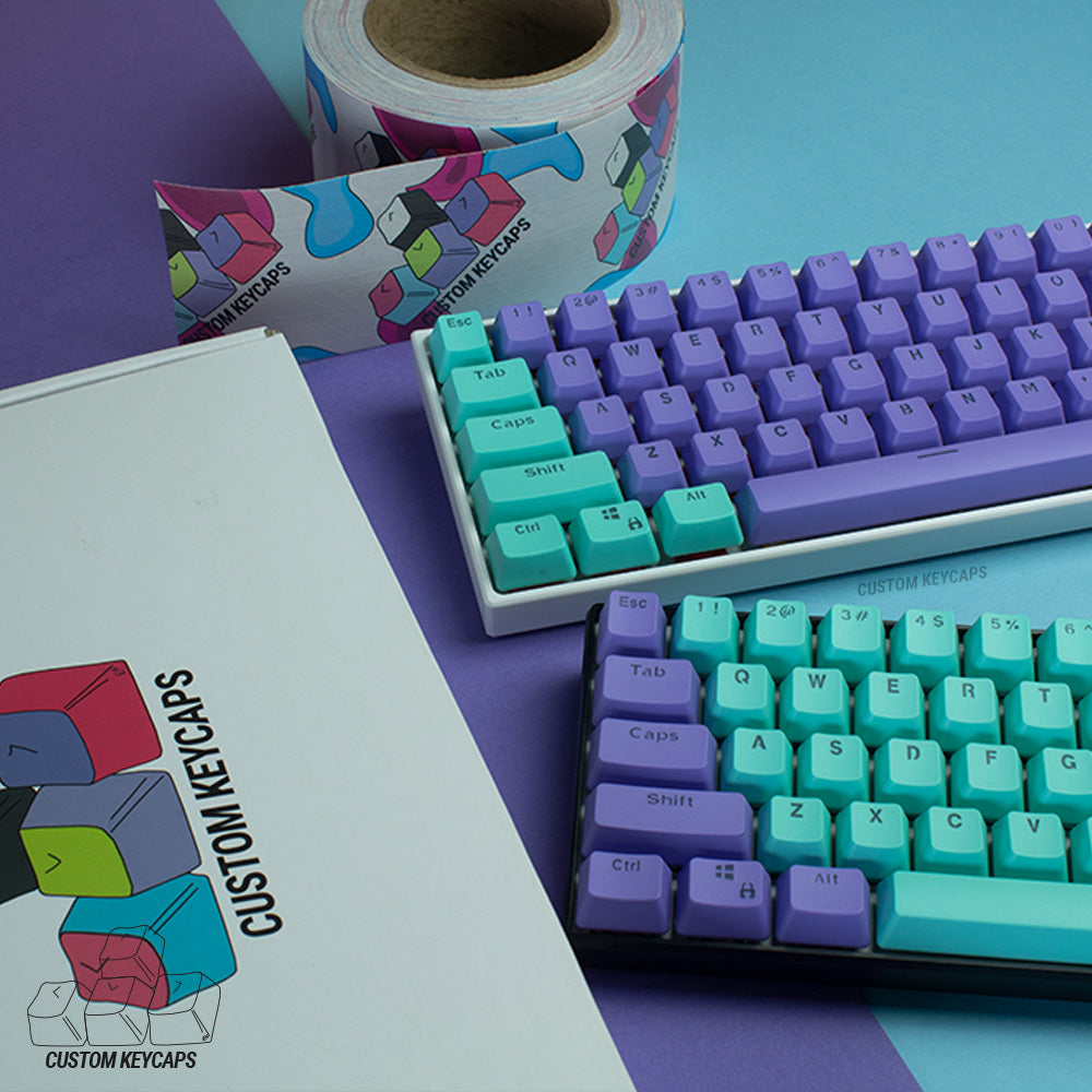 Purple and Cyan PBT Keycaps