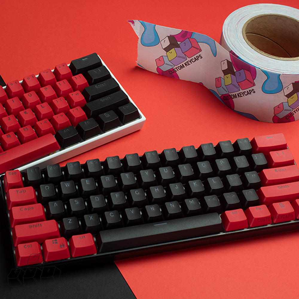 Black and Red PBT Keycaps