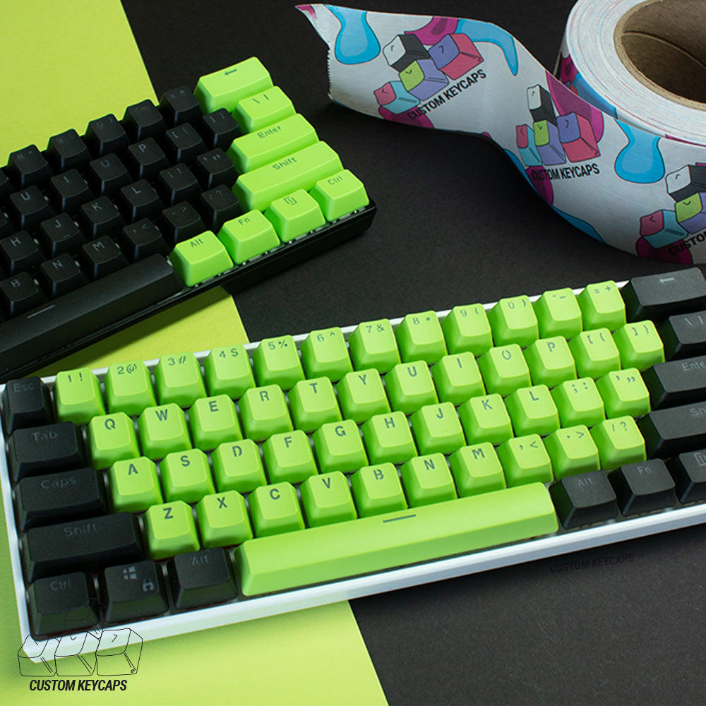 Black and Green PBT Keycaps