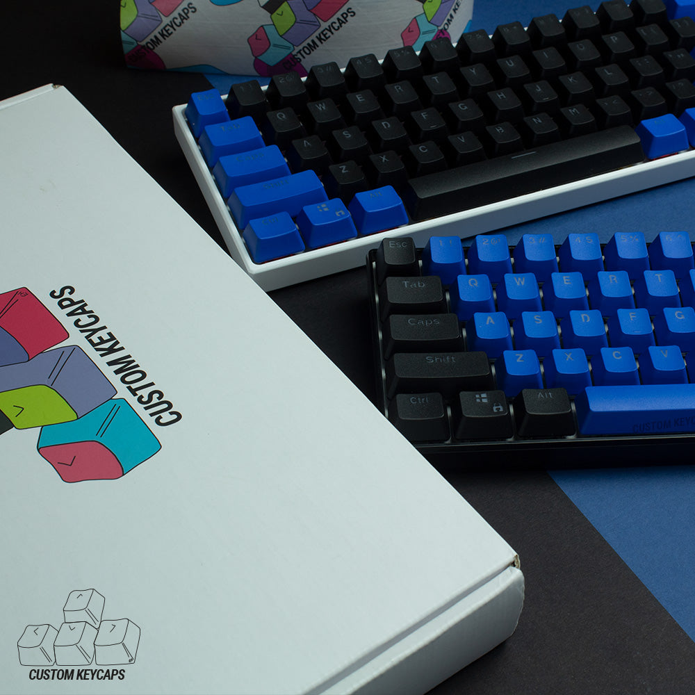 Black and Dark Blue PBT Keycaps