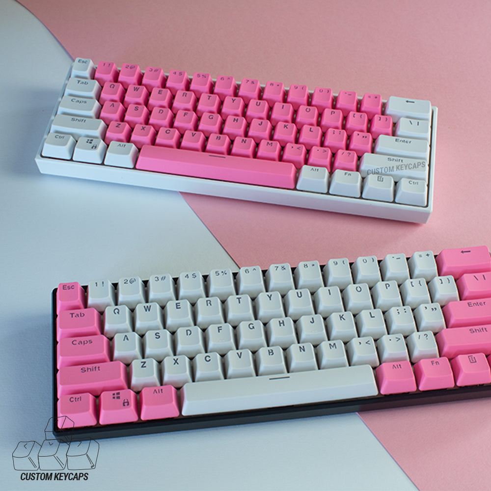 Pink and White PBT Keycaps