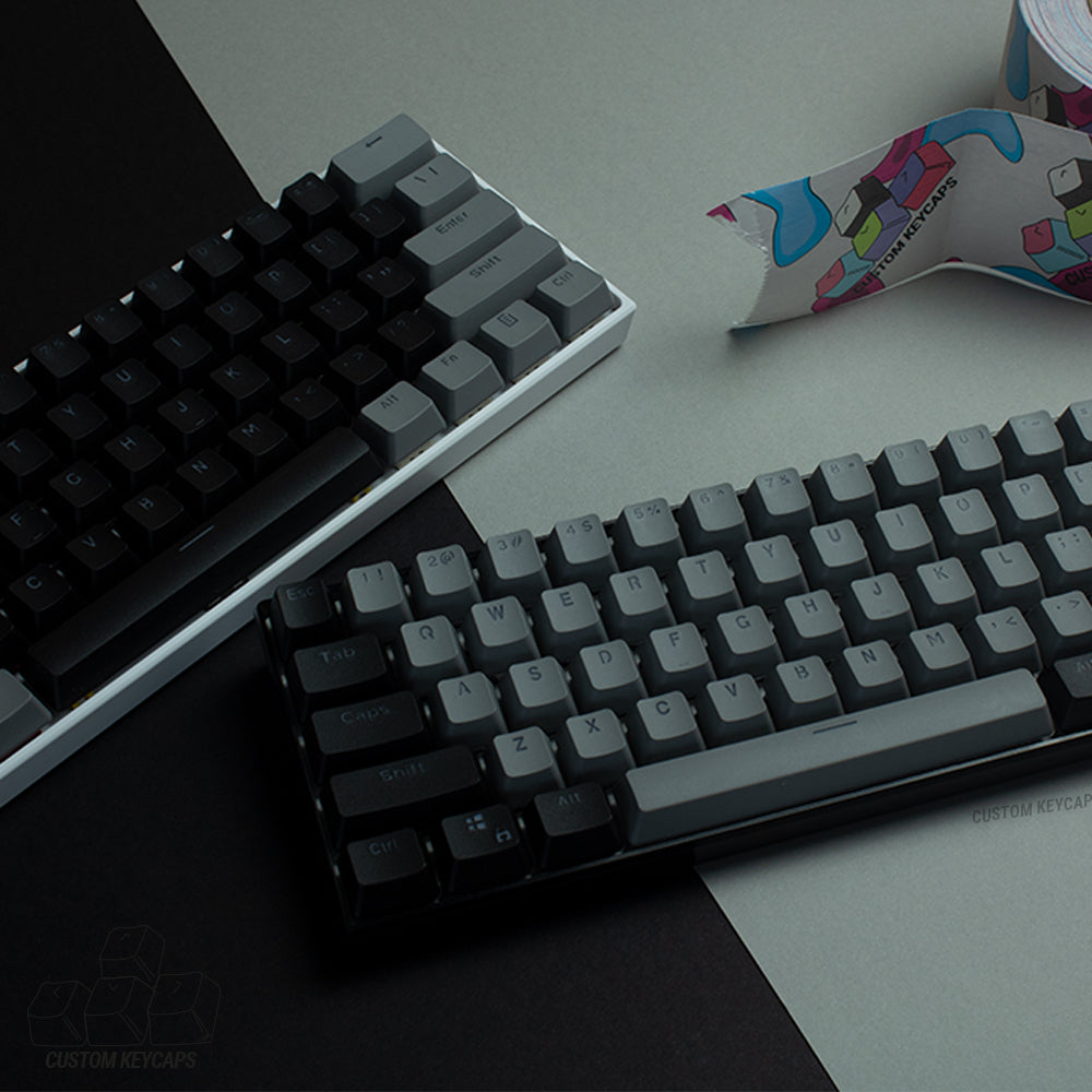 Black and Grey PBT Keycaps