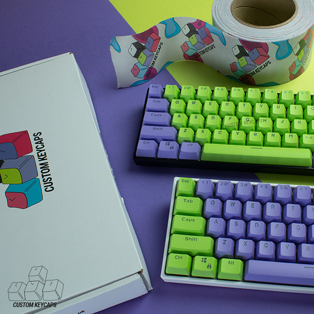 Green and Purple PBT Keycaps