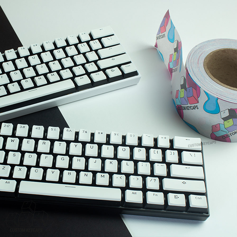 White Top Pudding Keycaps