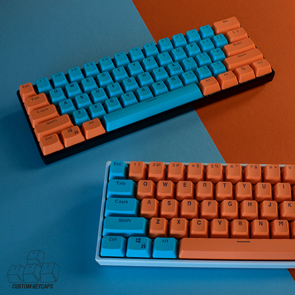 Orange and Blue PBT Keycaps