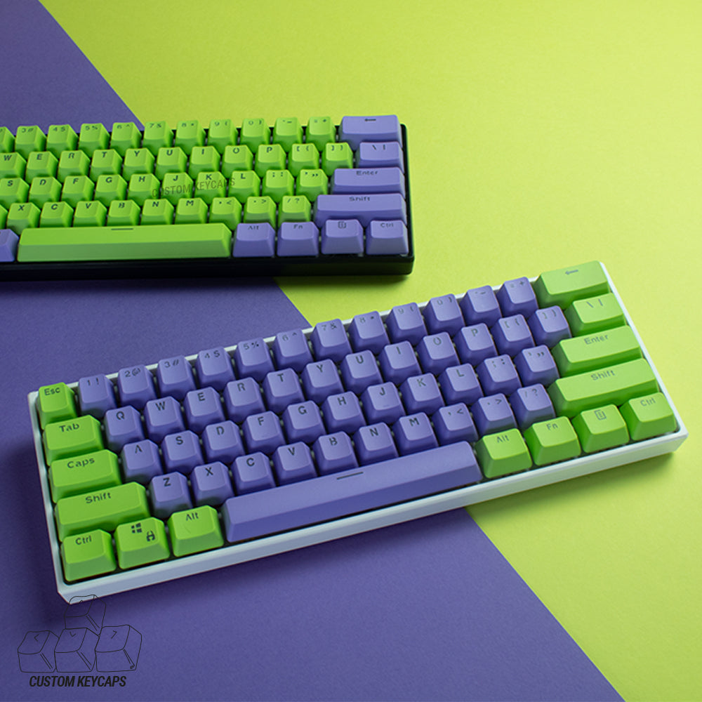 Green and Purple PBT Keycaps