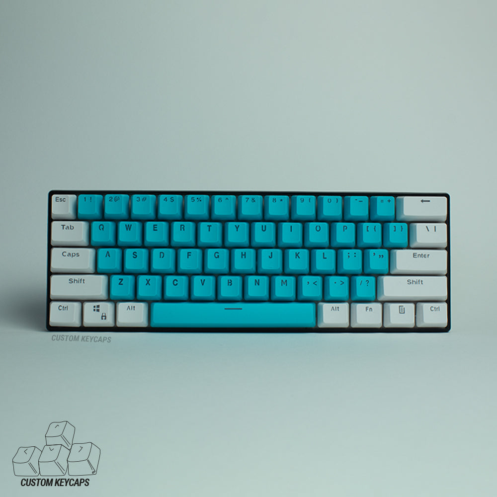 White and Blue PBT Keycaps